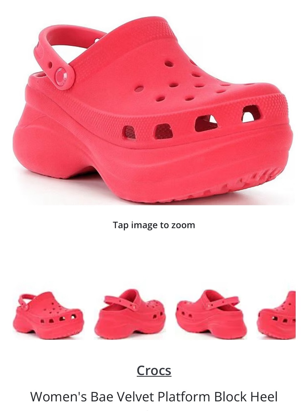 CROCS Women's Bae Velvet Platform Clog - Hot Pink
